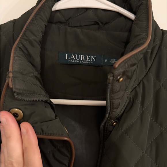 Ralph Lauren Quilted Army Green Fall Vest - Picture 4 of 6